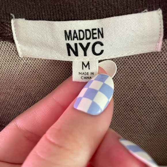 Madden Girl Argyle Sleeveless Mini Dress - Brown and Cream - Picture 5 of 8